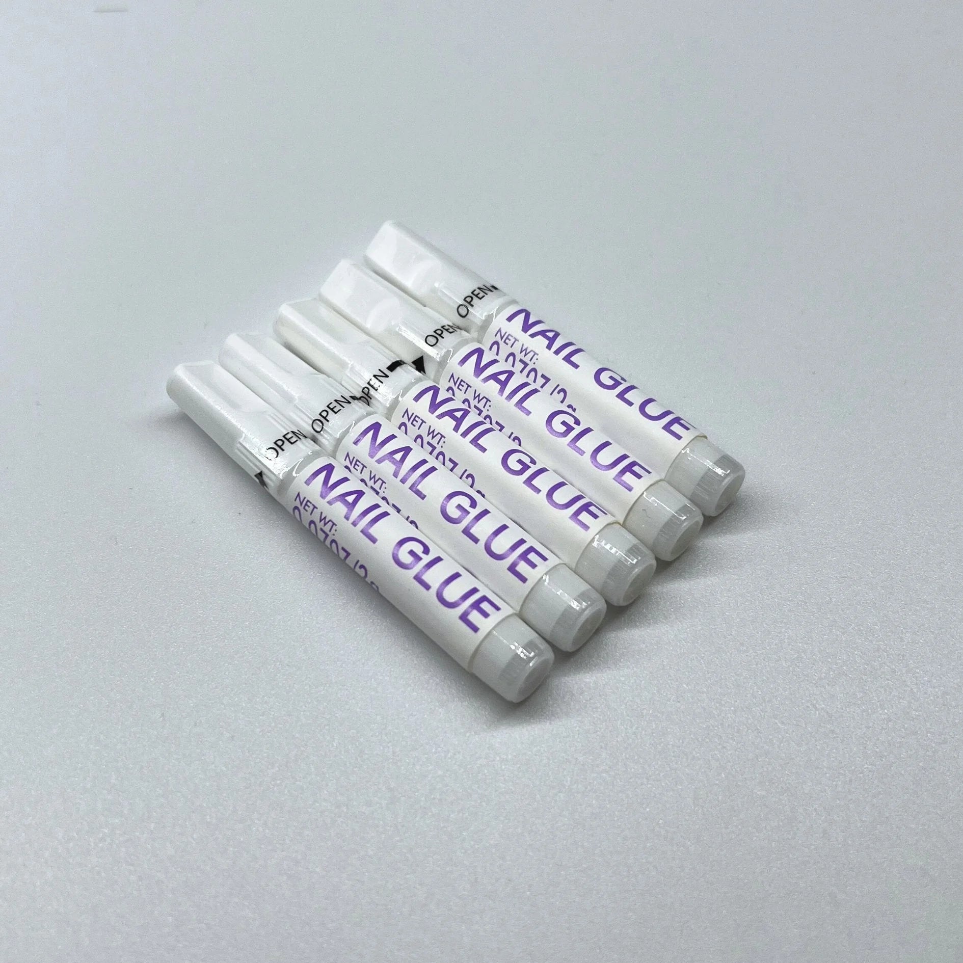 XGlue nagellim 5-pack vinklad – Nail Glue tuber för lösnaglar och gelénaglar