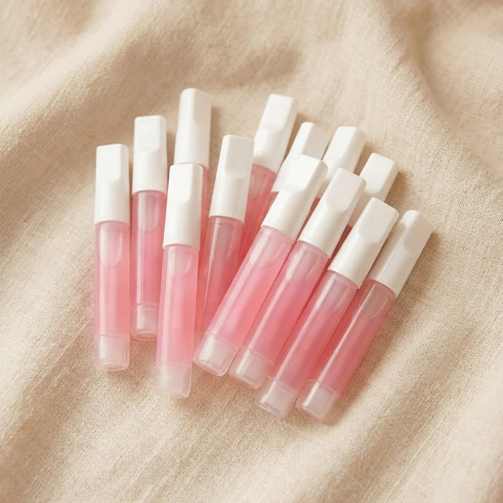Glow Glue 10-pack – grupp rosa liquid nagellim för press-on naglar