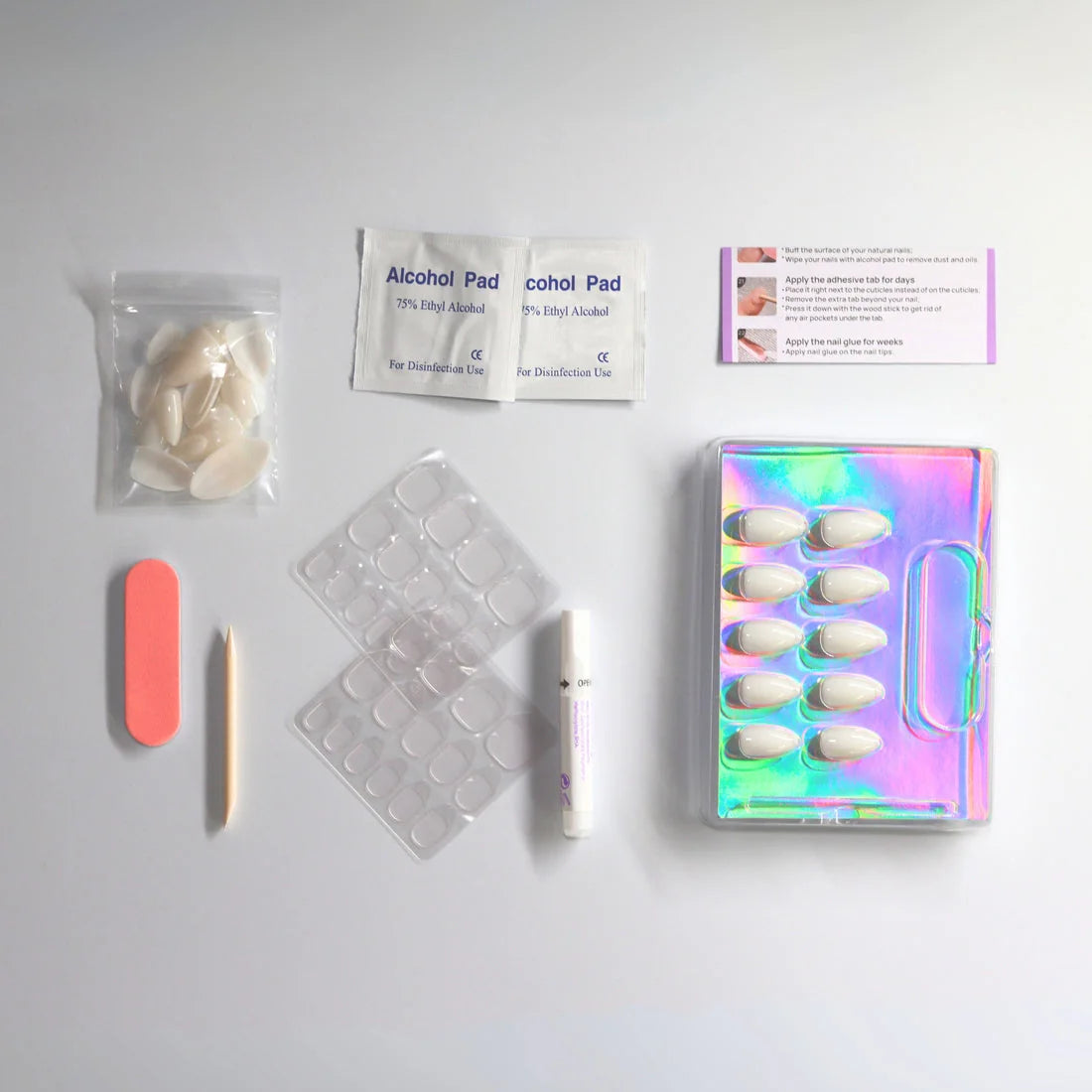 Heavenly Halo nagelkit – 30 storlekar, XGlue, lim-tabs, alkoholservetter och nagelfil ingår