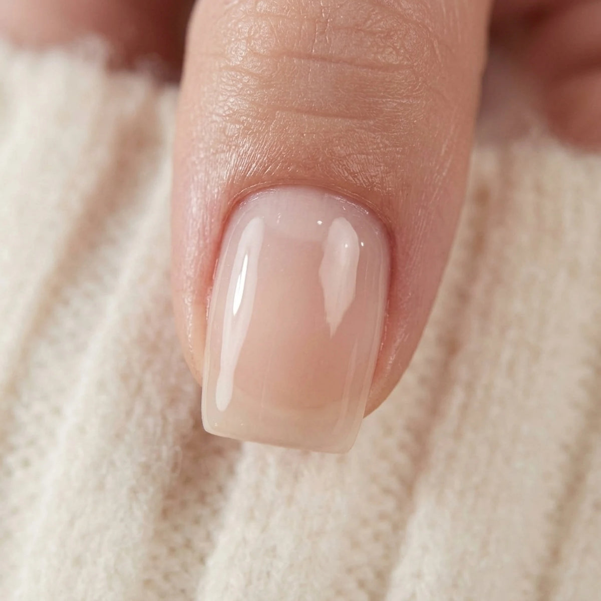 Heavenly Halo press-on naglar närbild på nagelfinish