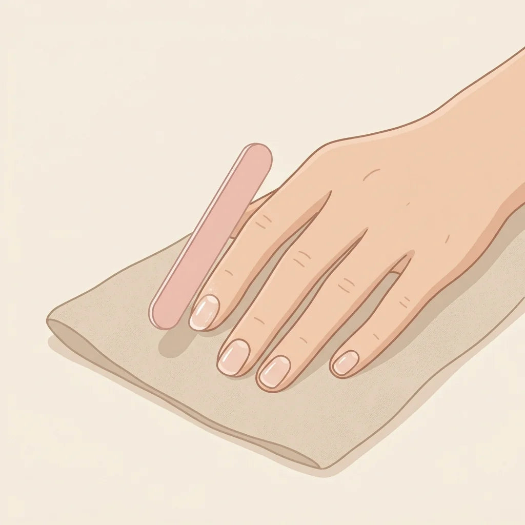 Illustration: buffa nageln med nagelfil