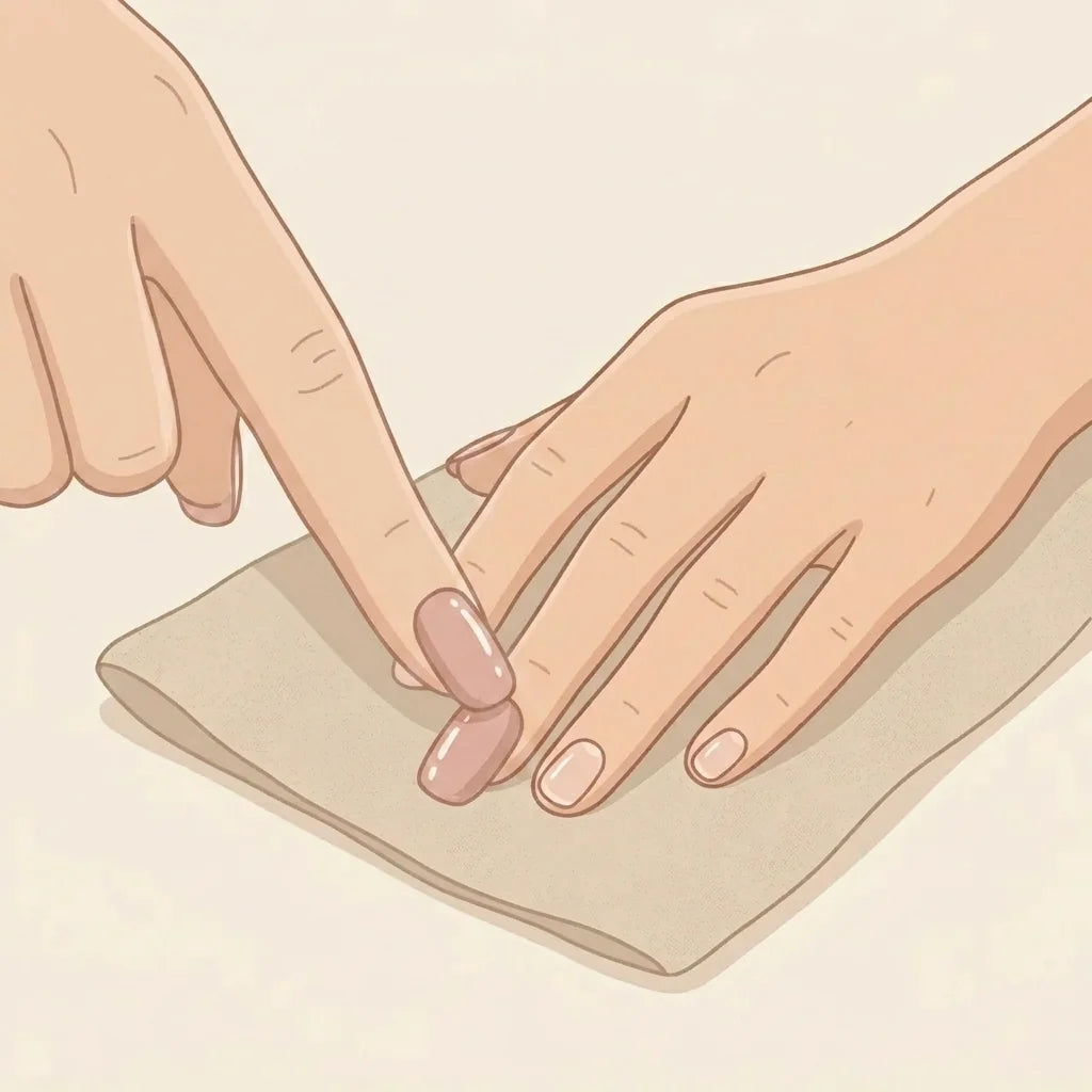 Illustration: tryck fast press-on-nageln